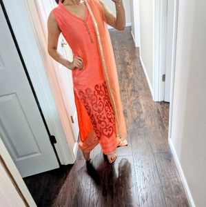 Beautiful indian dress - coral pink shades
